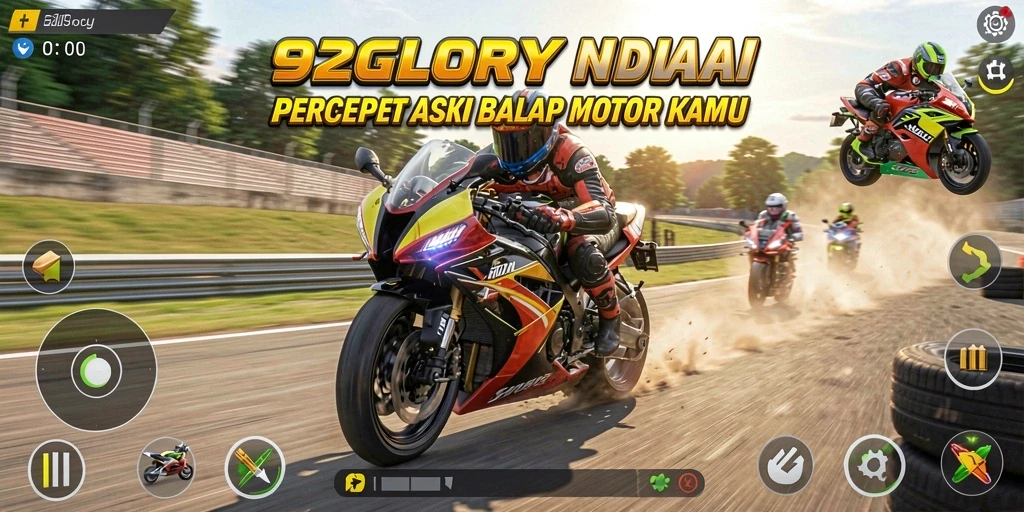 Gameplay mendebarkan dalam balapan motor yang intens.