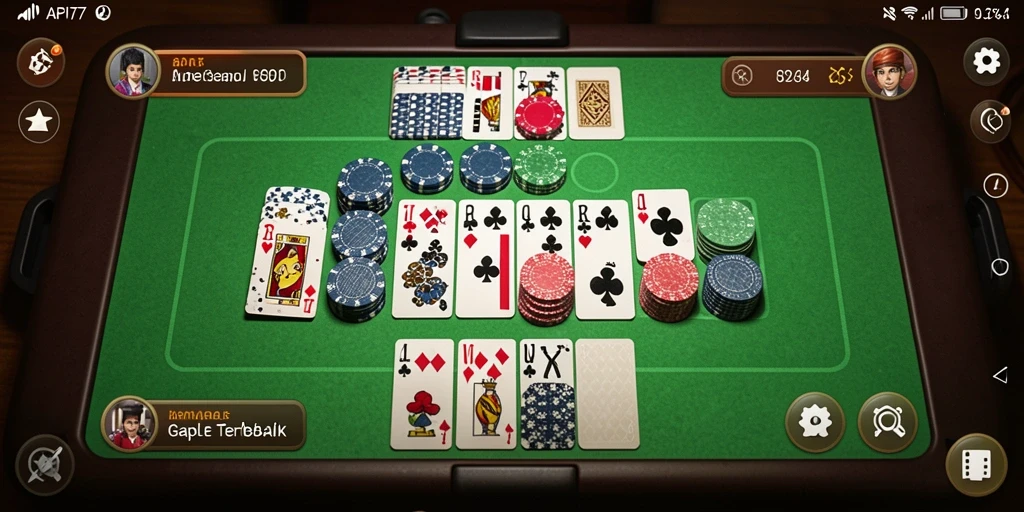 Tampilan gameplay Gaple yang seru dan interaktif di API77.