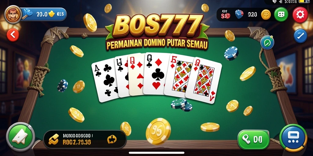 Tampilan menarik gameplay Domino yang seru dan menyenangkan.