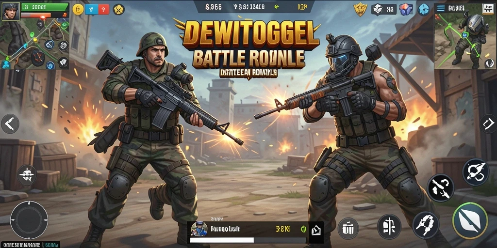 Screenshot game DEWITOGEL dengan tampilan aksi Battle Royale yang intens.