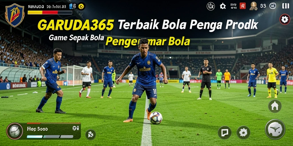 Tampilan gameplay <strong>GARUDA365</strong> yang menampilkan duel dramatis di lapangan sepak bola.