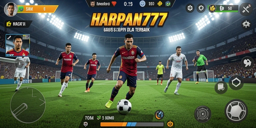 Screenshot gameplay HARAPAN777 yang menampilkan aksi sepak bola yang mendebarkan.