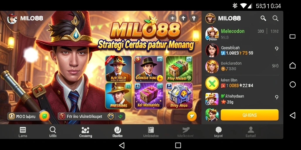 Tampilan gameplay strategis yang menegangkan di MILO88.