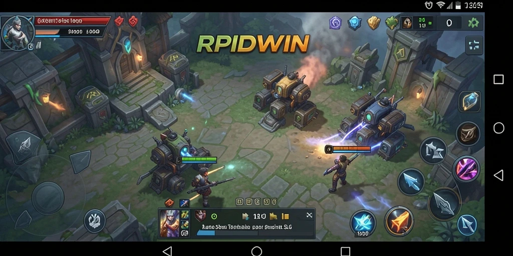 Screenshot RPIDWIN menunjukkan aksi pertempuran yang mendebarkan dalam gameplay SLG.
