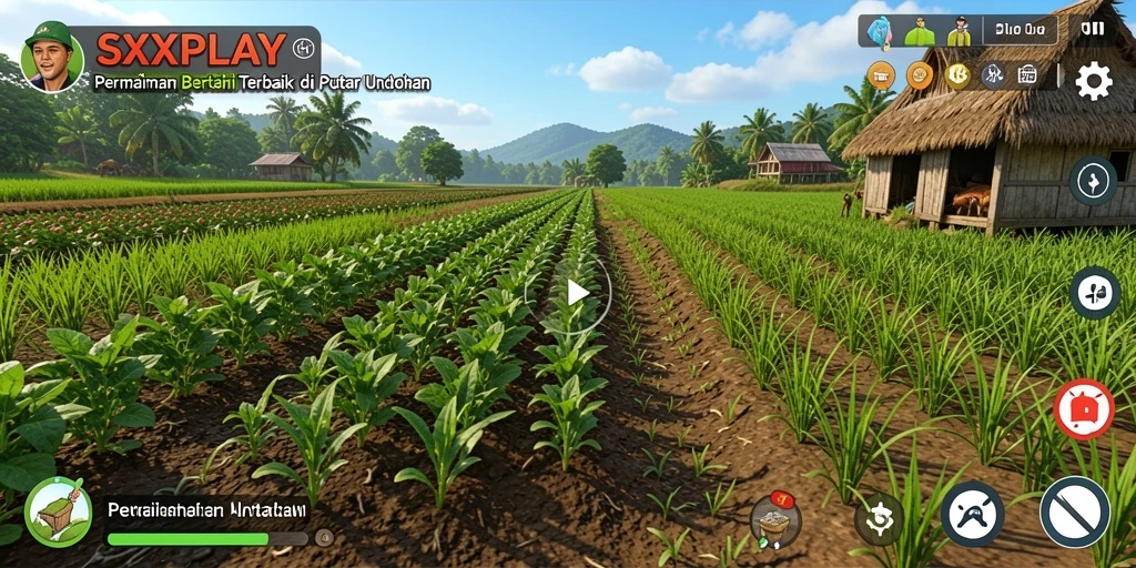 Tampilan gameplay SXXPLAY yang menarik dengan aktivitas bertani.